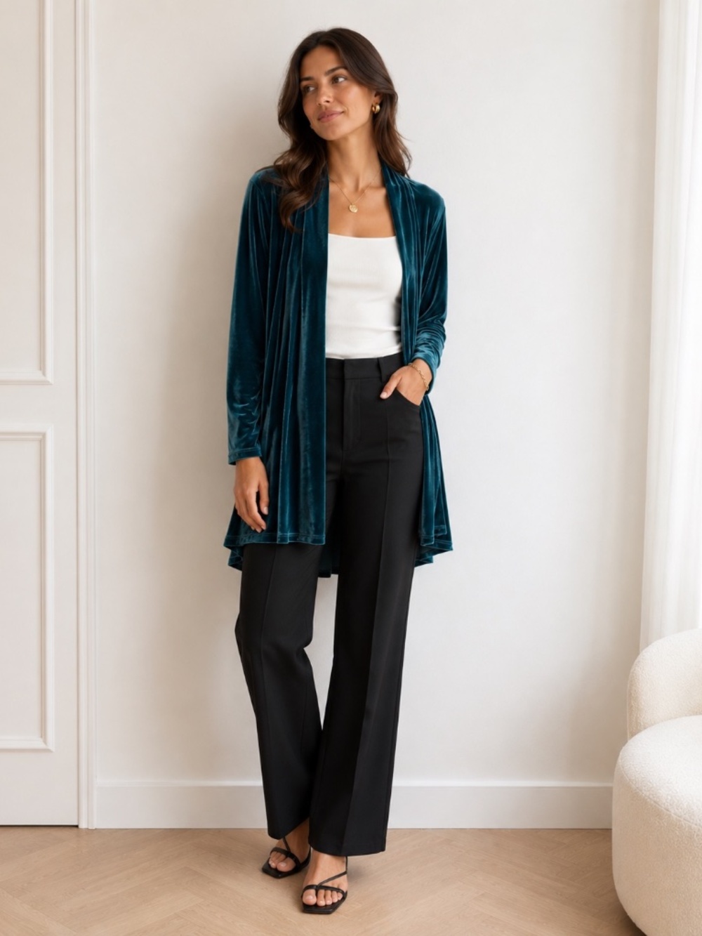 Susan Graver Quiet Luxury Mob Wife Romantic Women’s Open Front Cardigan, Size 3X